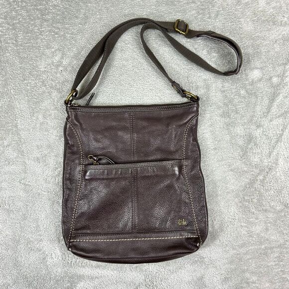 The Sak Brown Genuine Leather Iris Crossbody Satchel Bag - Picture 2 of 12